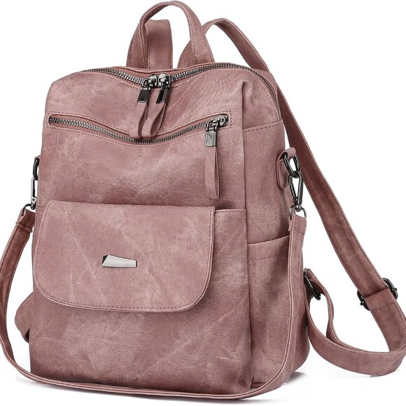 Women Backpack Purse Small Leather Waterproof Anti-Theft Shoulder Bag - Picture 1 of 8